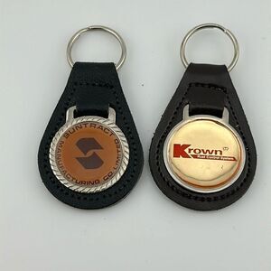 2 vintage Suntract and Krown leather key chain